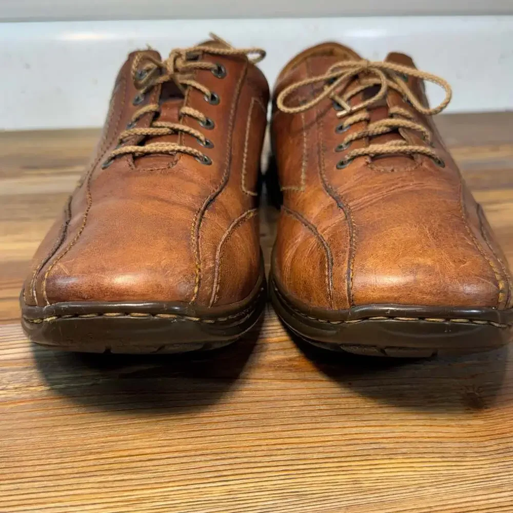 Born Men's Brown Leather Lace-Up Casual Oxford Shoes, Size 11/45